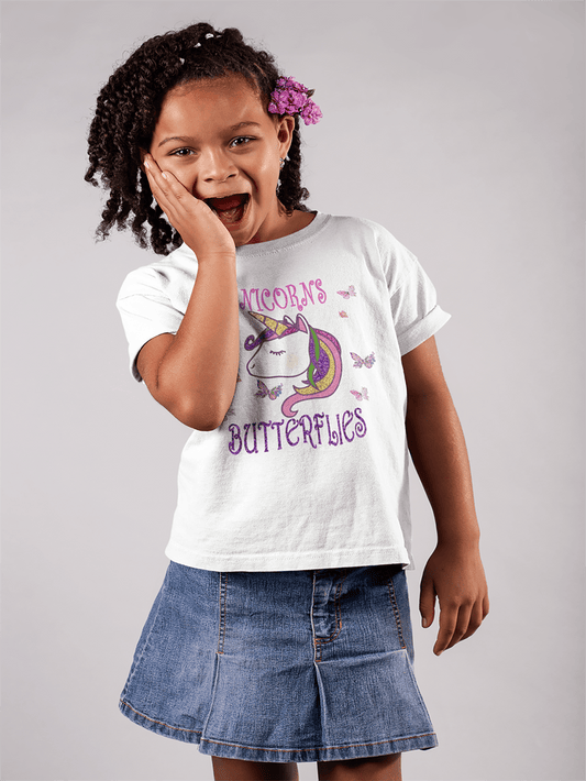 Unicorns & Butterflies - Girl's T-Shirt